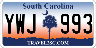 SC license plate YWJ993