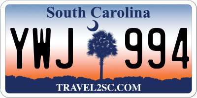 SC license plate YWJ994