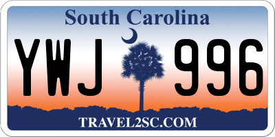 SC license plate YWJ996
