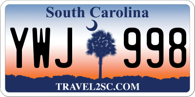 SC license plate YWJ998