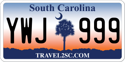 SC license plate YWJ999