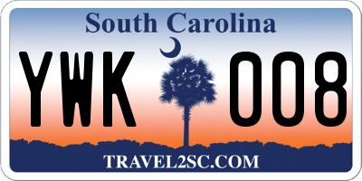 SC license plate YWK008