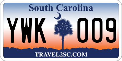 SC license plate YWK009