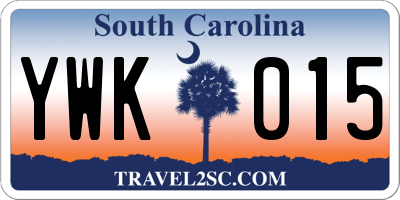 SC license plate YWK015