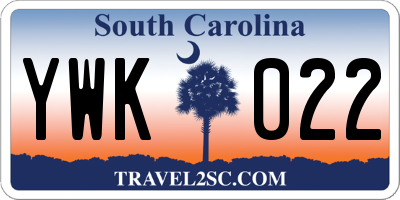 SC license plate YWK022