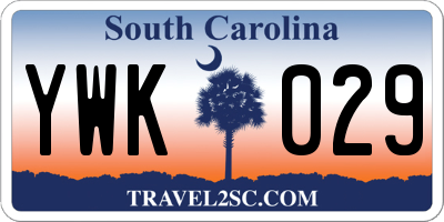 SC license plate YWK029