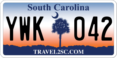 SC license plate YWK042