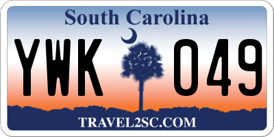 SC license plate YWK049