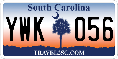 SC license plate YWK056
