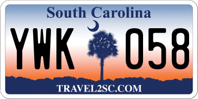 SC license plate YWK058