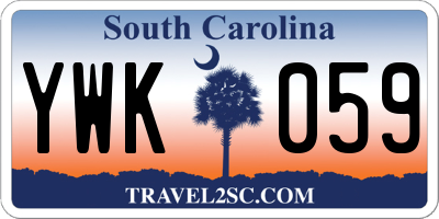 SC license plate YWK059