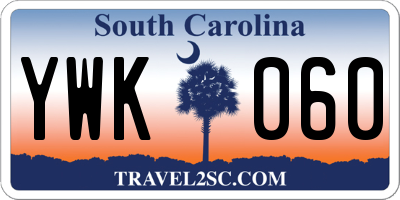 SC license plate YWK060