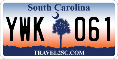 SC license plate YWK061