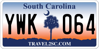 SC license plate YWK064
