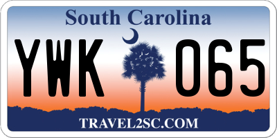 SC license plate YWK065