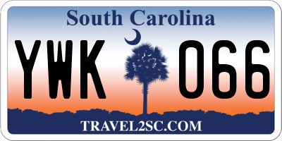 SC license plate YWK066