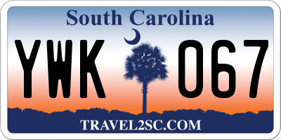 SC license plate YWK067