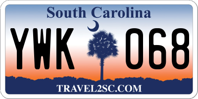 SC license plate YWK068