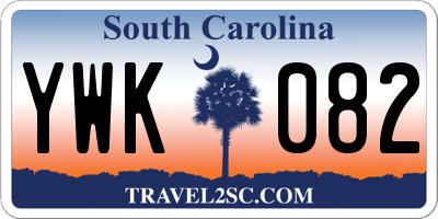SC license plate YWK082