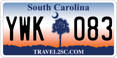 SC license plate YWK083