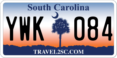 SC license plate YWK084