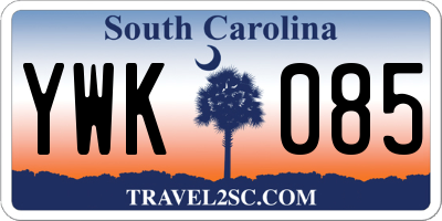 SC license plate YWK085