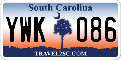 SC license plate YWK086