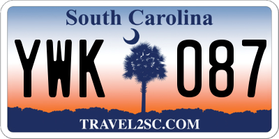 SC license plate YWK087