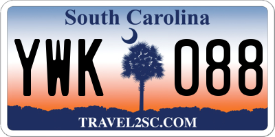 SC license plate YWK088