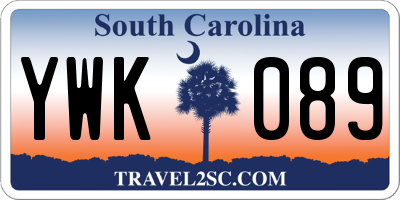 SC license plate YWK089