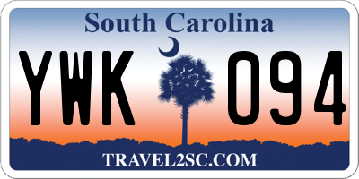 SC license plate YWK094