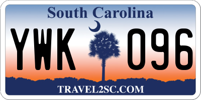 SC license plate YWK096