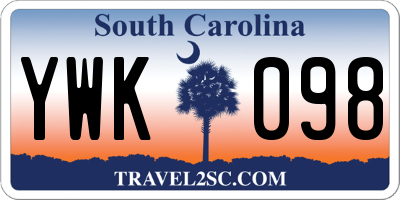 SC license plate YWK098