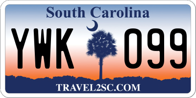 SC license plate YWK099