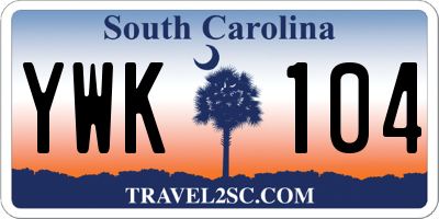 SC license plate YWK104