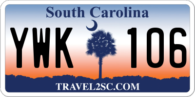 SC license plate YWK106