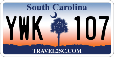 SC license plate YWK107