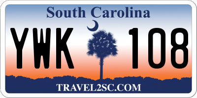 SC license plate YWK108