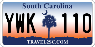 SC license plate YWK110