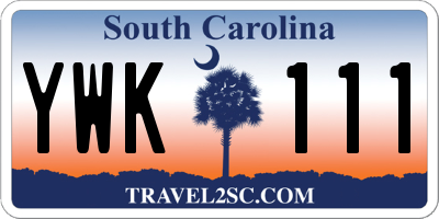 SC license plate YWK111
