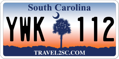 SC license plate YWK112