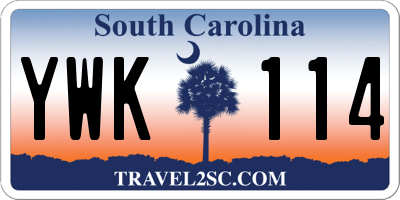 SC license plate YWK114