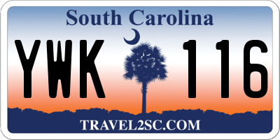 SC license plate YWK116