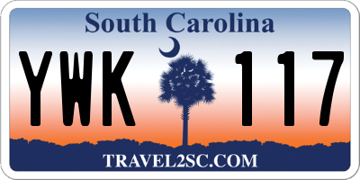 SC license plate YWK117