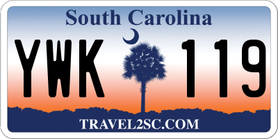 SC license plate YWK119