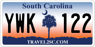 SC license plate YWK122