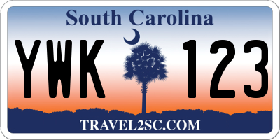 SC license plate YWK123