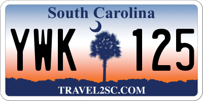 SC license plate YWK125