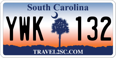 SC license plate YWK132