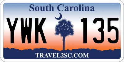 SC license plate YWK135
